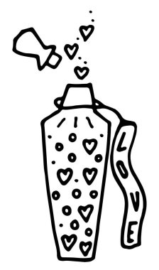 Elle çizilmiş üçgen matara ya da sihirli iksirli şişe. taslak simgesi. Üzerinde 