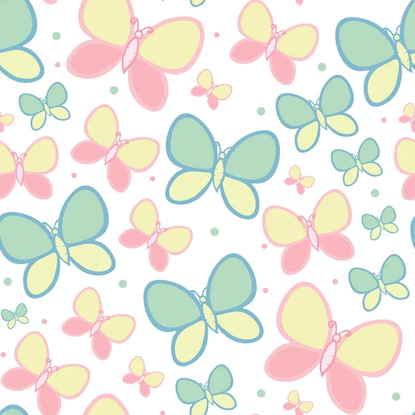 Seamless Pattern Butterflies Hand Drawn Illustration Design Digital Paper Textiles — Stock Vector