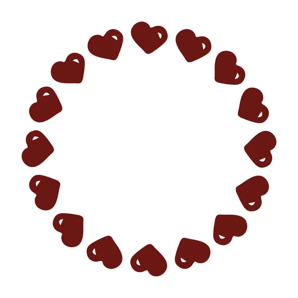 Valentine Cadre Ovale Jour Fait Beaux Cœurs Couleurs Roses Douces — Image vectorielle