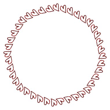 Elle çizilmiş suluboya kalplerden yapılmış sevgililer günü çerçevesi. Yumuşak pembe renkler. Davetiye, mektup ya da tasarım için güzel bir geçmiş. Beyaz arkaplanda izole.