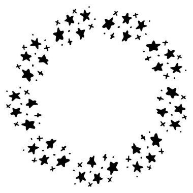 kıvrımlı, kıvrımlı siyah ve beyaz vektör çerçevesi. El yapımı elementler. Minimalizm, basitlik. Beyazda izole edilmiş. Düğün davetiyesi şablonu tasarımı için çiçekli kır çelengi. Botanik