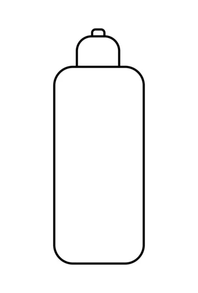 White Cosmetic Bottle Black Stroke Simple Line Vector Illustration Isolated — Stock Vector