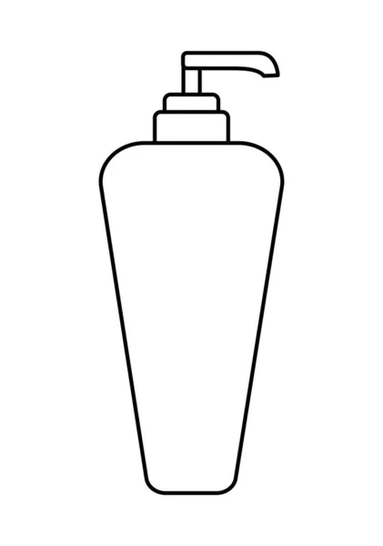 Белая Косметическая Бутылка Черный Удар Простая Линия Векторная Иллюстрация Выделена — стоковый вектор