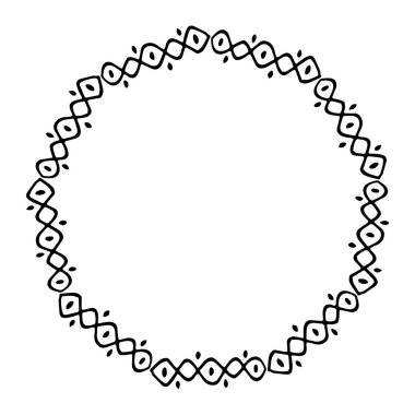 siyah ve beyaz vektör çerçevesi rustik tarzda. Dalların çelengi. Minimalizm, basitlik. Beyazda izole edilmiş. Düğün davetiyesi şablonu tasarımı için çiçekli kır çelengi. Botanik
