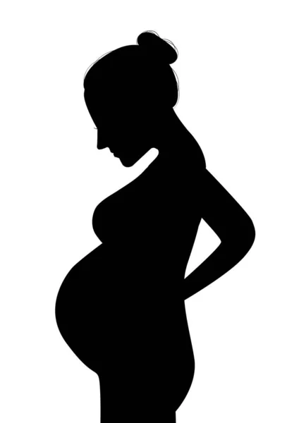 Pregnant girl vector illustration isolated on white background. — Stock Vector