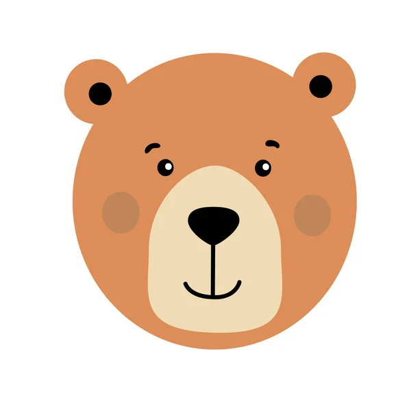 Милые Животные Скандинавском Стиле Лев Медведь Панда Тигр Мультфильм Головы — стоковый вектор