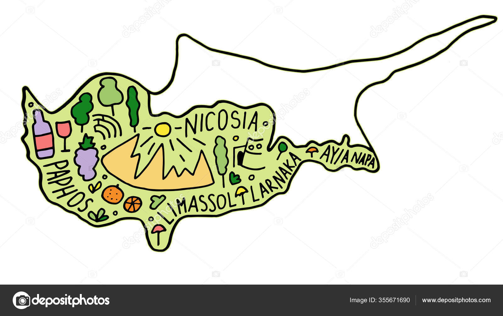 colorida Portugal mapa com regiões e a Principal cidades. vetor