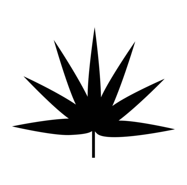 Leaf silhouette vector. Black shape with fan-shaped Leaf shape. — Stock Vector