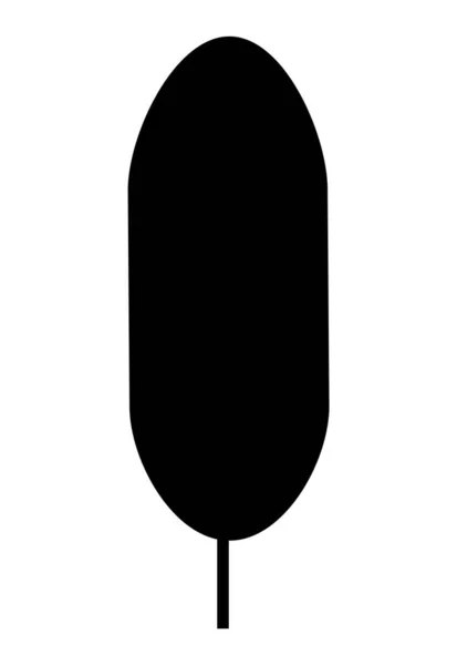 Vetor de silhueta foliar. Forma preta com forma de folha oblonga. vetor —  Vetores de Stock
