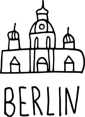 Berlin katedrali ve harfleri elle çizilmiş.. 