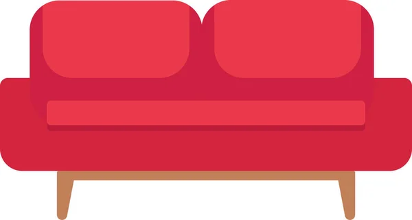 Sofa Oder Couch Sofa Sofa Rot Bunte Cartoon Illustration Vektor — Stockvektor