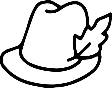 Elle çizilmiş, kuş tüyü şapkalı.. 