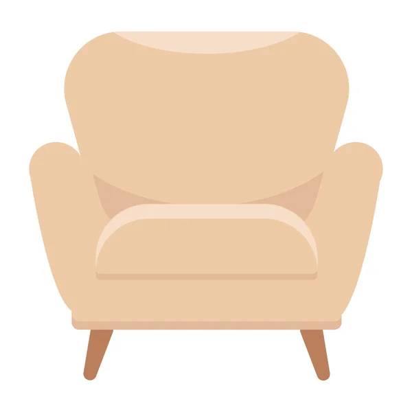 Bequemer Stuhl Pastellfarben Ein Gemütliches Möbelstück Die Beige Polsterung Universelles — Stockvektor