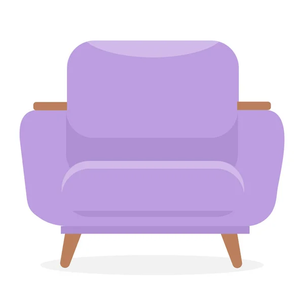 Comfortable Chair Pastel Colors Cozy Piece Furniture Purple Upholstery Universal — Stock Vector