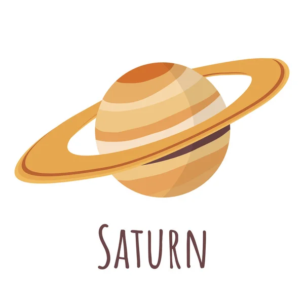 Saturne Planète Pour Logo Espace Extérieur Symbole Ombre Transparente Lettrage — Image vectorielle