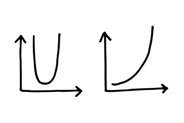 Set Von Business Hand Schriftlich Schritt Wachstumsdiagramm Übertreibung Parabel Weiße — Stockvektor