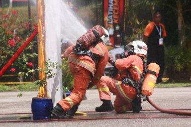 Seremban, 29 Eylül 2018. Seremban 'da itfaiyeciler için Yetenek Yarışması düzenlendi..