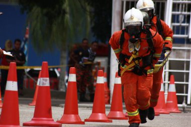 Seremban, 29 Eylül 2018. Seremban 'da itfaiyeciler için Yetenek Yarışması düzenlendi..