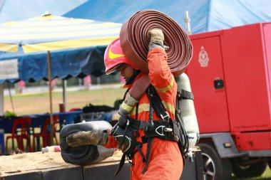 Seremban, 29 Eylül 2018. Seremban 'da itfaiyeciler için Yetenek Yarışması düzenlendi..