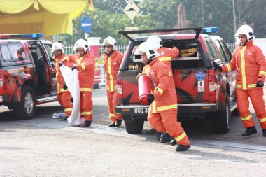 Seremban, 29 Eylül 2018. Seremban 'da itfaiyeciler için Yetenek Yarışması düzenlendi..