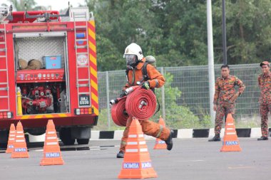 Seremban, 29 Eylül 2018. Seremban 'da itfaiyeciler için Yetenek Yarışması düzenlendi..