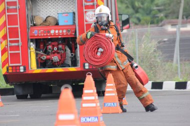 Seremban, 29 Eylül 2018. Seremban 'da itfaiyeciler için Yetenek Yarışması düzenlendi..