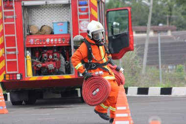 Seremban, 29 Eylül 2018. Seremban 'da itfaiyeciler için Yetenek Yarışması düzenlendi..