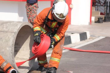Seremban, 29 Eylül 2018. Seremban 'da itfaiyeciler için Yetenek Yarışması düzenlendi..