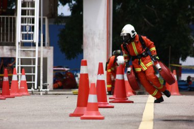 Seremban, 29 Eylül 2018. Seremban 'da itfaiyeciler için Yetenek Yarışması düzenlendi..