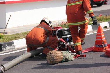 Seremban, 29 Eylül 2018. Seremban 'da itfaiyeciler için Yetenek Yarışması düzenlendi..