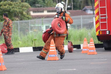 Seremban, 29 Eylül 2018. Seremban 'da itfaiyeciler için Yetenek Yarışması düzenlendi..