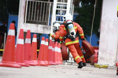Seremban, 29 Eylül 2018. Seremban 'da itfaiyeciler için Yetenek Yarışması düzenlendi..