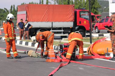 Seremban, 29 Eylül 2018. Seremban 'da itfaiyeciler için Yetenek Yarışması düzenlendi..