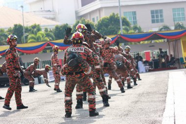 Seremban, 29 Eylül 2018. Seremban 'da itfaiyeciler için Yetenek Yarışması düzenlendi..