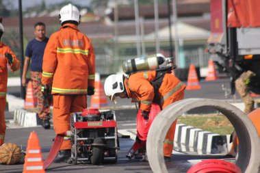 Seremban, 29 Eylül 2018. Seremban 'da itfaiyeciler için Yetenek Yarışması düzenlendi..