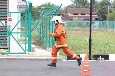 Seremban, 29 Eylül 2018. Seremban 'da itfaiyeciler için Yetenek Yarışması düzenlendi..