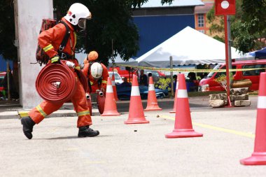 Seremban, 29 Eylül 2018. Seremban 'da itfaiyeciler için Yetenek Yarışması düzenlendi..