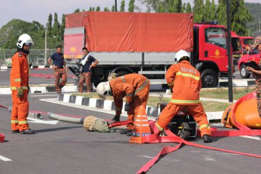 Seremban, 29 Eylül 2018. Seremban 'da itfaiyeciler için Yetenek Yarışması düzenlendi..