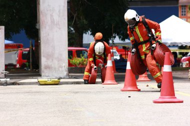 Seremban, 29 Eylül 2018. Seremban 'da itfaiyeciler için Yetenek Yarışması düzenlendi..