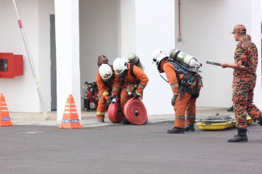 Seremban, 29 Eylül 2018. Seremban 'da itfaiyeciler için Yetenek Yarışması düzenlendi..