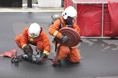 Seremban, 29 Eylül 2018. Seremban 'da itfaiyeciler için Yetenek Yarışması düzenlendi..