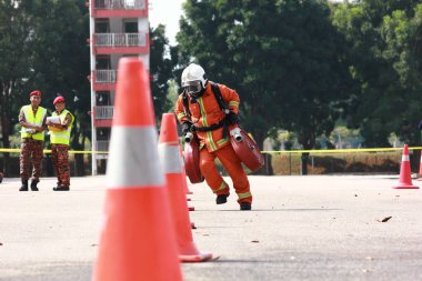 Seremban, 29 Eylül 2018. Seremban 'da itfaiyeciler için Yetenek Yarışması düzenlendi..