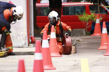 Seremban, 29 Eylül 2018. Seremban 'da itfaiyeciler için Yetenek Yarışması düzenlendi..