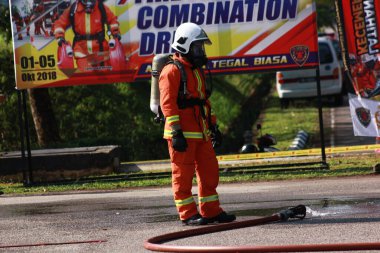 Seremban, 29 Eylül 2018. Seremban 'da itfaiyeciler için Yetenek Yarışması düzenlendi..
