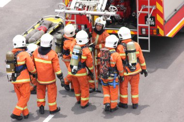 Seremban, 29 Eylül 2018. Seremban 'da itfaiyeciler için Yetenek Yarışması düzenlendi..