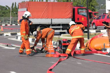 Seremban, 29 Eylül 2018. Seremban 'da itfaiyeciler için Yetenek Yarışması düzenlendi..