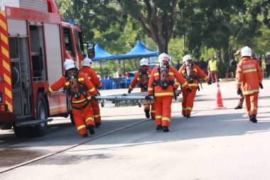 Seremban, 29 Eylül 2018. Seremban 'da itfaiyeciler için Yetenek Yarışması düzenlendi..