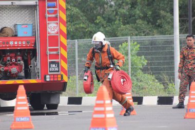 Seremban, 29 Eylül 2018. Seremban 'da itfaiyeciler için Yetenek Yarışması düzenlendi..