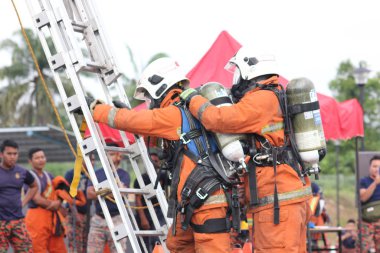 Seremban, 29 Eylül 2018. Seremban 'da itfaiyeciler için Yetenek Yarışması düzenlendi..