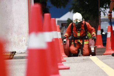 Seremban, 29 Eylül 2018. Seremban 'da itfaiyeciler için Yetenek Yarışması düzenlendi..